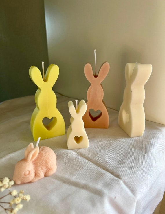 Bougie Lapin Coeur /  Easter Bunny / Lapin de Pâques / Déco de Pâques