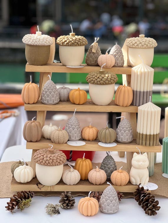 Bougie décorative en forme de gland - Automne - Candle Fall