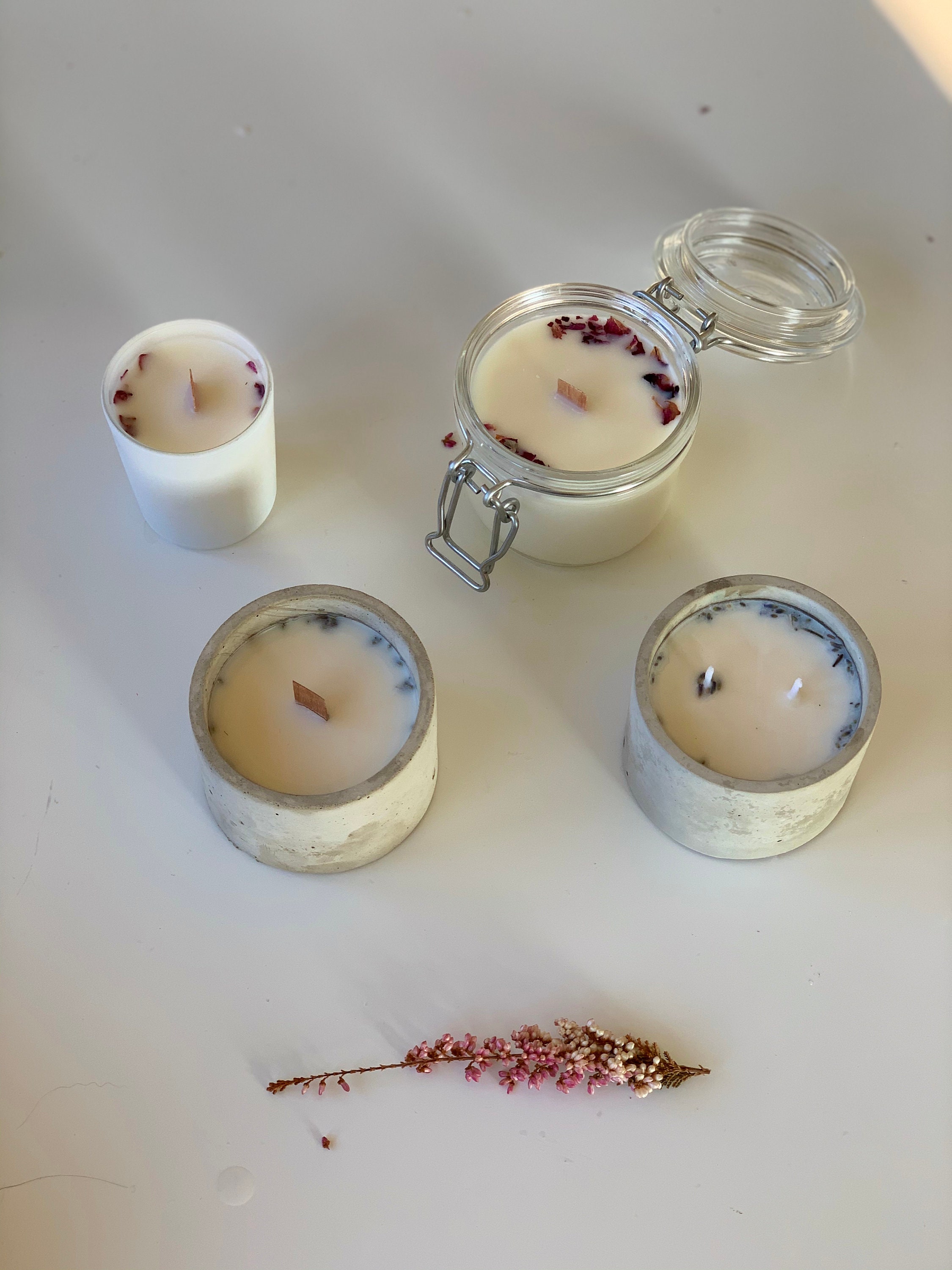 Bougie Parfumée/Bougie Faite Main Cire Végétale Pot Confiture