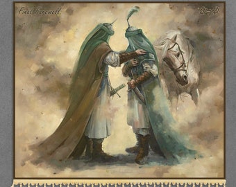 Banner of imam Hussain and his brother aba Al fathel Alabbas before the battle of Ashuraa