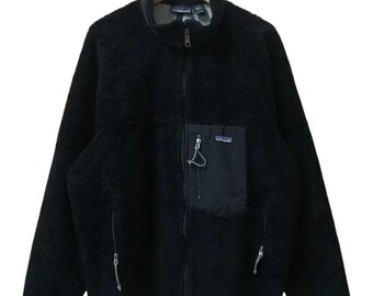 Vintage Fall 2000 Patagonia Deep Pile Retro Fleece Jackets Black Colour Size XXL