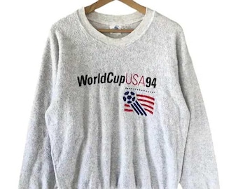 Vintage 90's Fifa World Cup USA Fleece Sweatshirts Gray Colour Size M