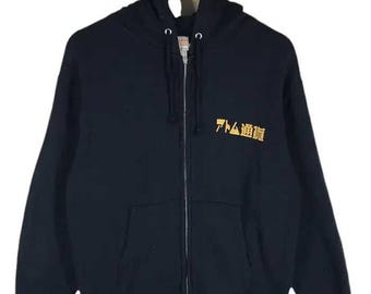 Vintage Y2K Astro Boy Tezuka Production Staff Hoodies Dark Blue Colour Size M
