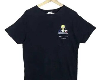 Vintage Y2K Warner Bros Tweety Tshirts Black Colour Size S