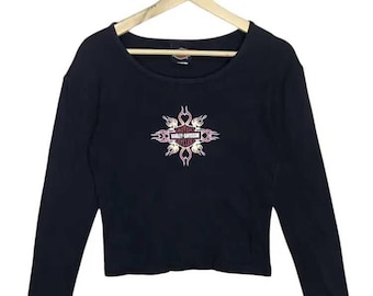 Vintage Harley Davidson Crop Tops Black Colour Size M