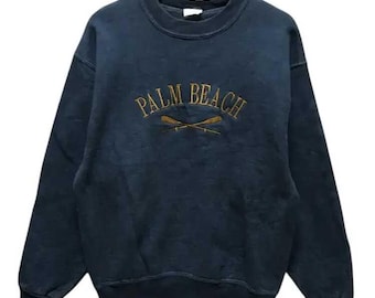 Vintage 80's Palm Beach Sweatshirts Dark Blue Colour Size M