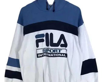 Vintage jaren 90 Fila Sport International hoodies veelkleurig maat L