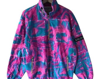 Chaqueta polar unisex Salomon vintage de los años 90, multicolor, talla LL