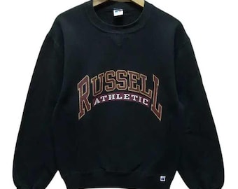 Vintage 90's Russell Athletic Sweatshirts Black Colour Size S