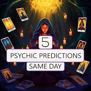 5 Psychic Predictions Tarot Reading – Same Day Love & Career Insights – Delivered via Etsy Chat
