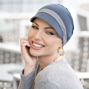 Reversible Chemo Headwear for Women, Newsboy Hats, Soft Breathable Bamboo Cap, One Size - Katia