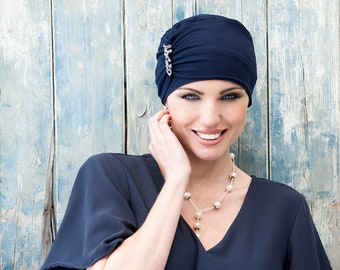 Chapeau de chimio confortable en bambou Iris pour femmes atteintes de cancer ou d'alopécie qui perdent leurs cheveux, chapeaux pour patientes cancéreuses, bonnet de chimio souple, taille moyenne