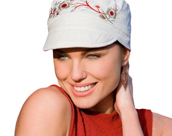 Couvre-chef bio chimio - Casquette d'été Mirna, couvre-chef contre le cancer pour femmes souffrant de perte de cheveux, chapeaux et couvre-chefs contre l'alopécie, chapeau de soleil, coton et lin