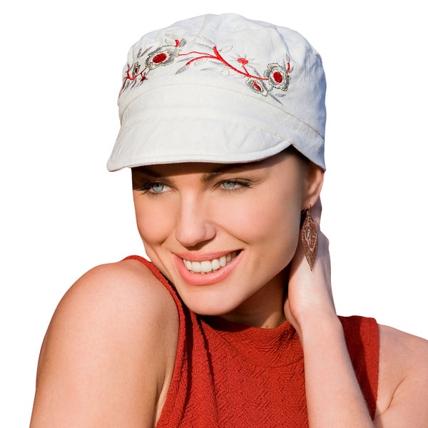 Chemo Organic Headwear - Mirna Summer Cap, Cancer Headwear for Women with Hair Loss, Alopecia Hats & Coverings, Sun Hat, Cotton and Linen