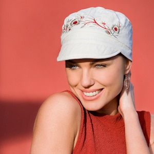 Mirna - Soft chemo hats for women, Chemo Headwear for women UPF 50+ Sun Protection Newsboy Bamboo Summer Baseball Cap for Hair Loss One Size