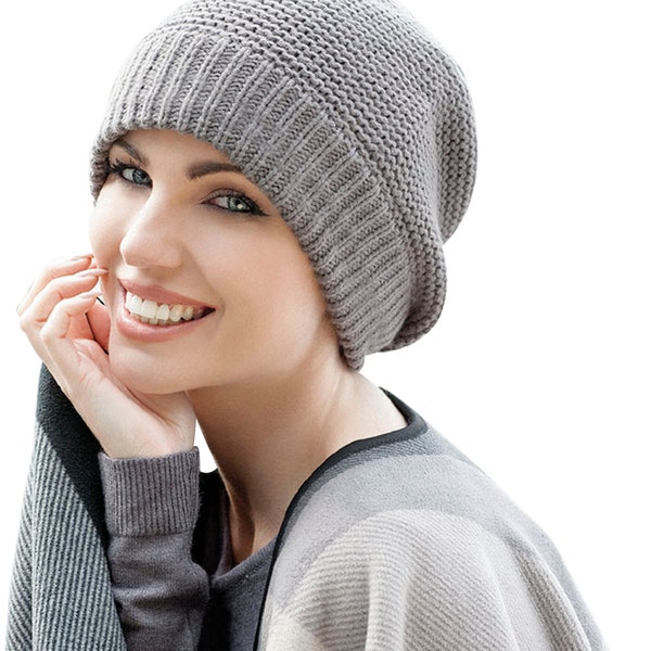 Masumi Gorros de Invierno Gorros de Quimioterapia de Punto para Mujeres con cáncer - Gorros de Lana para Pacientes con cáncer, Gorro de Quimioterapia Turbante para Alopecia Pérdida de Cabello Ari