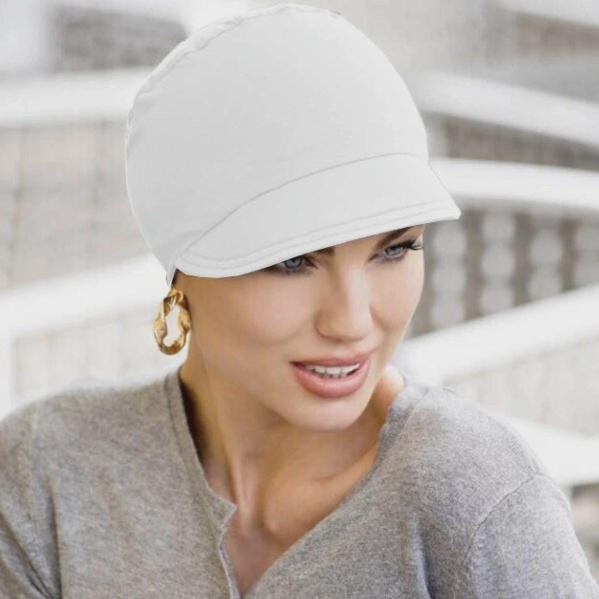 Couverture Tête élégante Chemo Headwear Brim Visor Hat Bonnet Femmes,Chimio Turban Chapeau Visière Ajustable