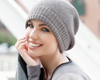 Gorro de lana para quimioterapia con forro polar - Gorros de invierno acogedores para mujer - Ari