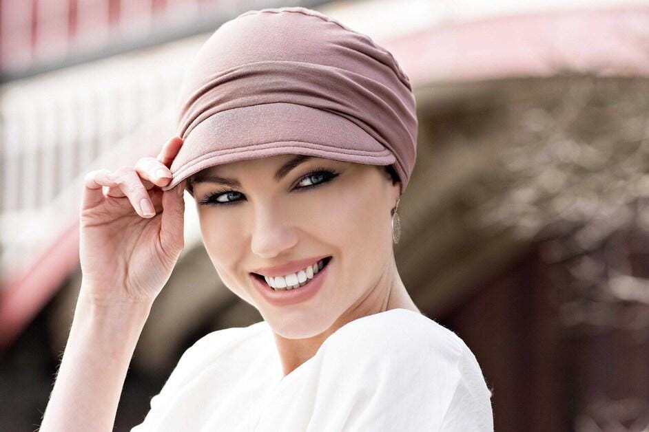 Deresina Chemo-Kopfbedeckung Mit Blume – Bambus-Mütze, Wendbar, Atmungsaktiv, Für Damen Bei Haarausfall