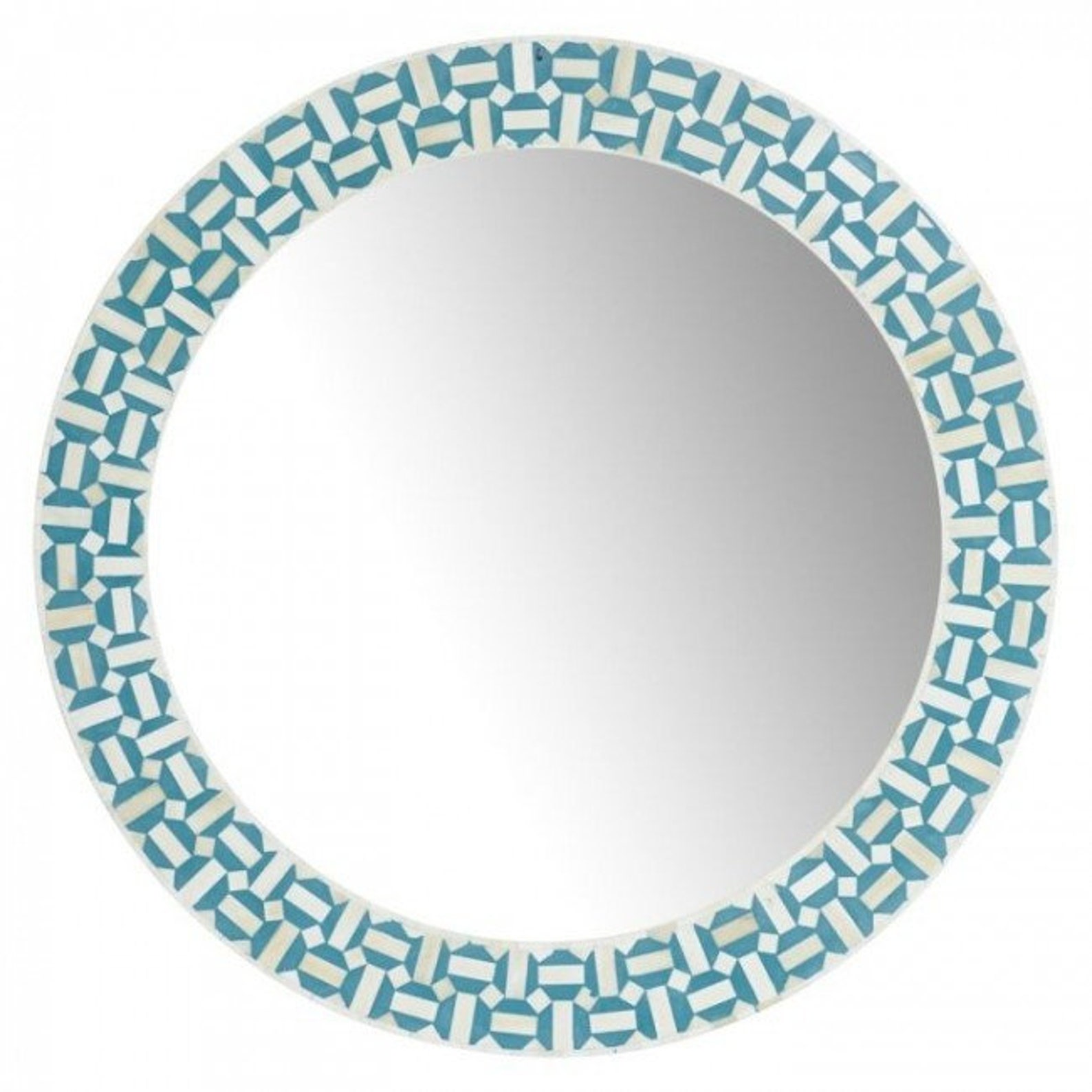 Bone Inlay Mirror Frame Round Blue 75x5x75cm Etsy
