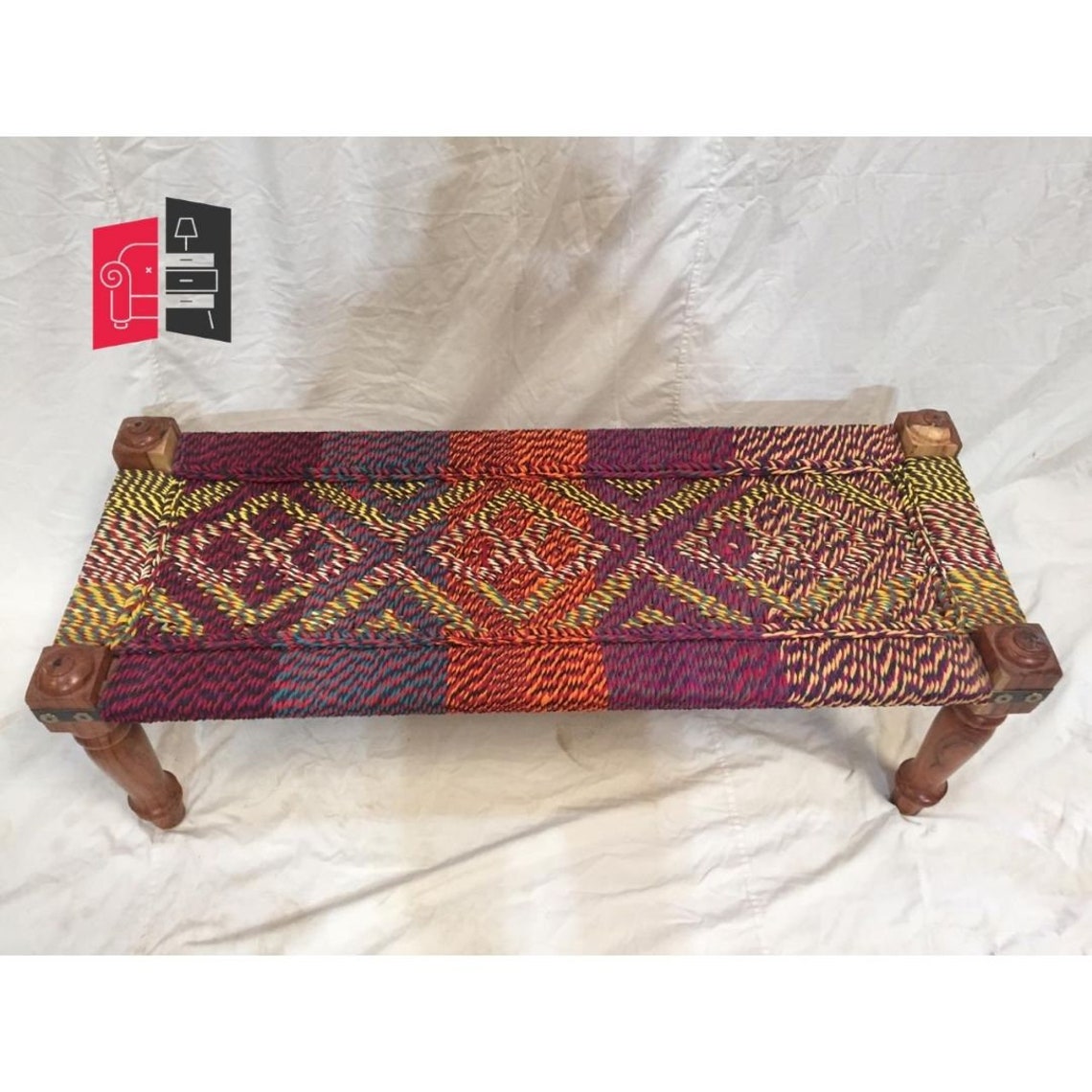 Indian Solid Wood Charpai Khat Manjhi Woven Small Manjhi Etsy