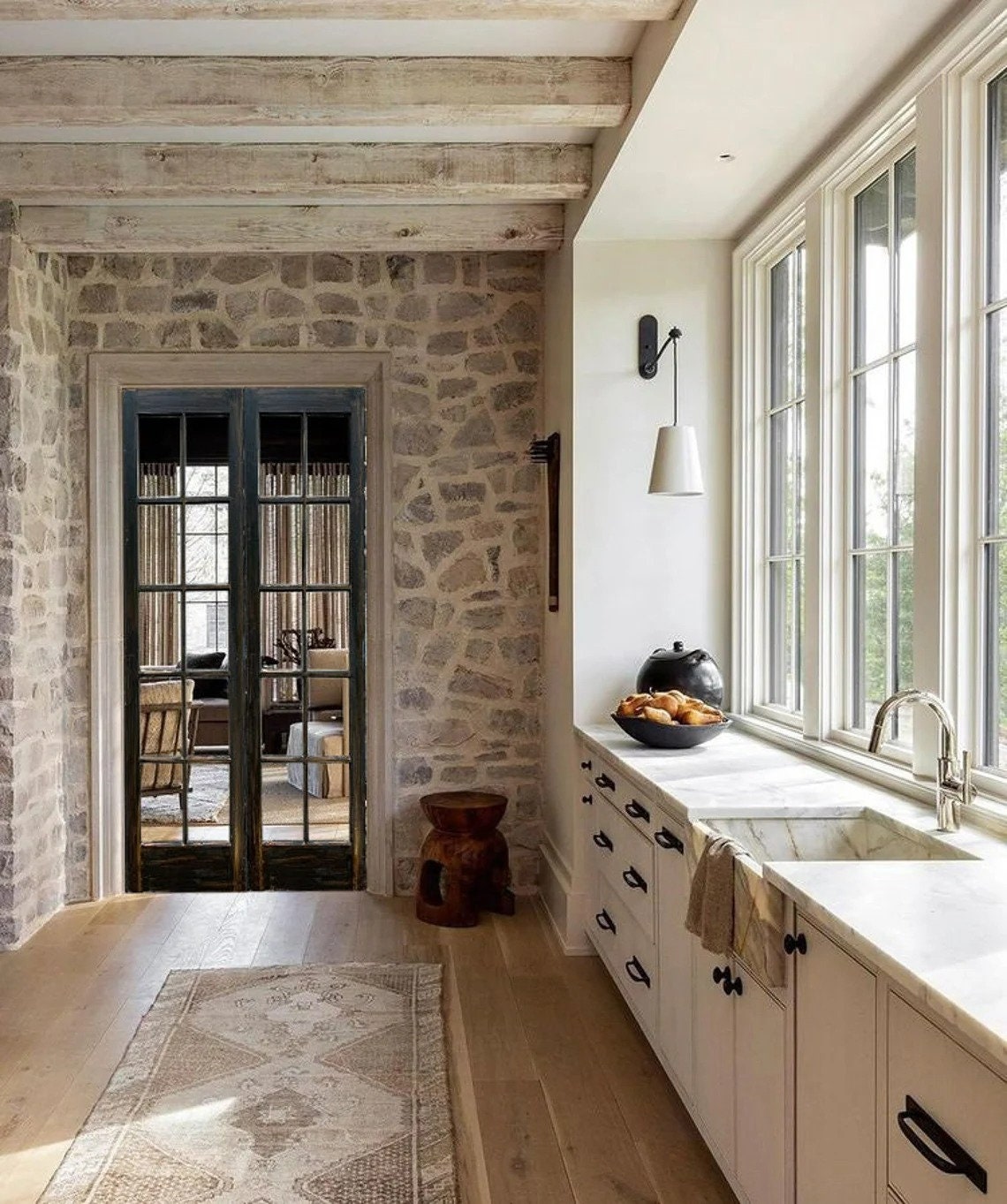 Antique Black Distressed French Door Custom Built Interior Etsy