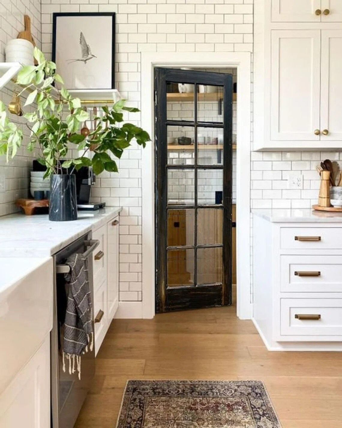 Antique Black Distressed French Door Custom Built Interior Etsy