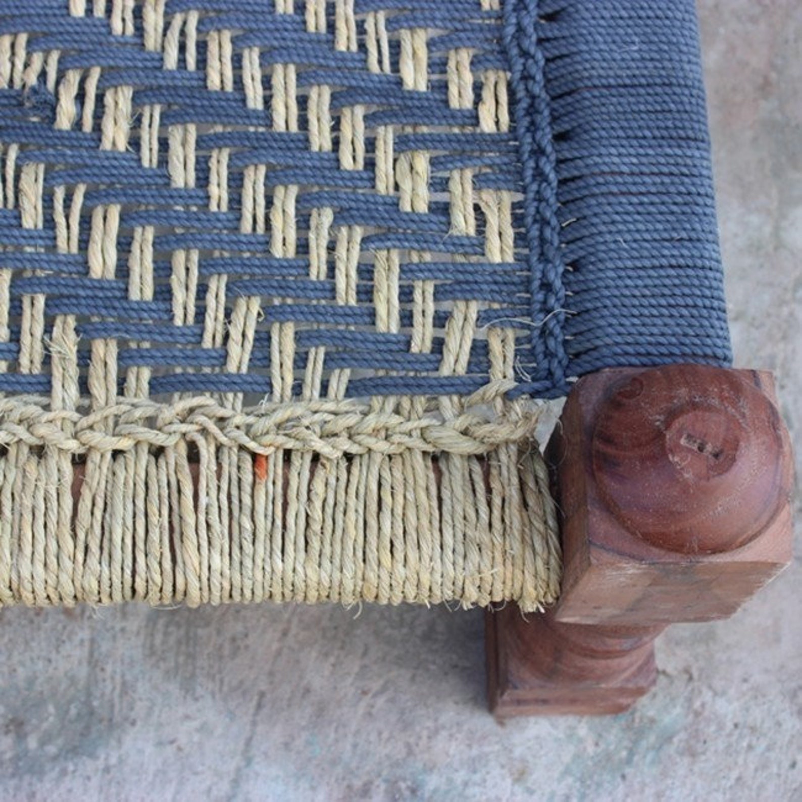 Indian Solid Wood Charpai Bench Khat Manjhi Woven Charpoy Etsy