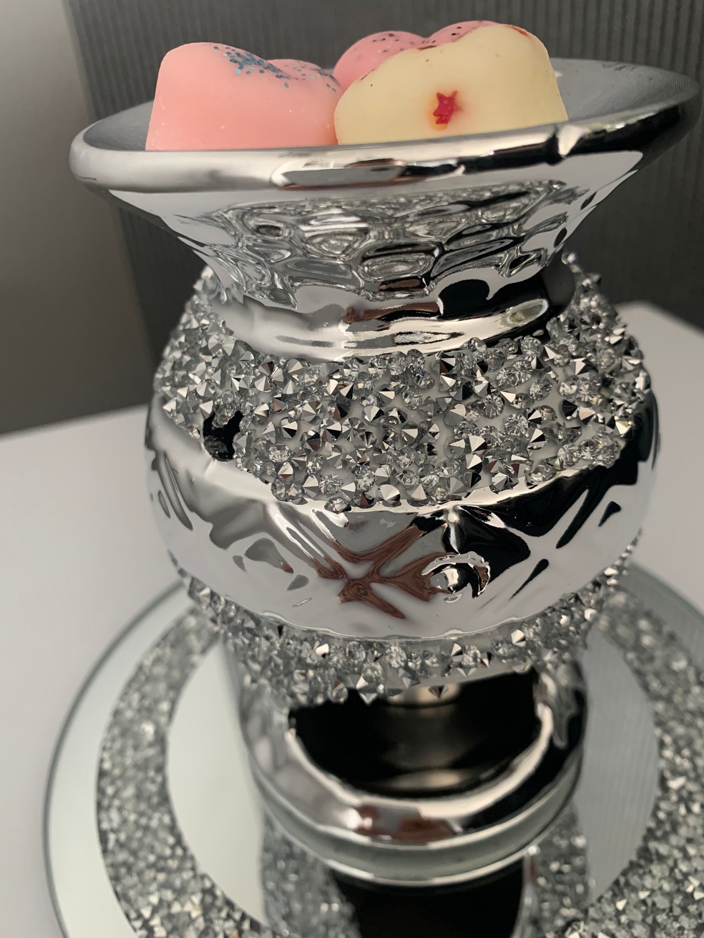 FREE Crystal wax warmer plate Crystal wax warmer silver wax Etsy