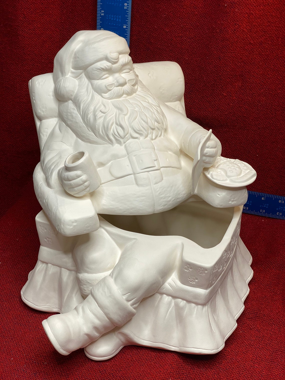 Santa Cookie Jar Ceramic Bisque Ready to Paint Etsy