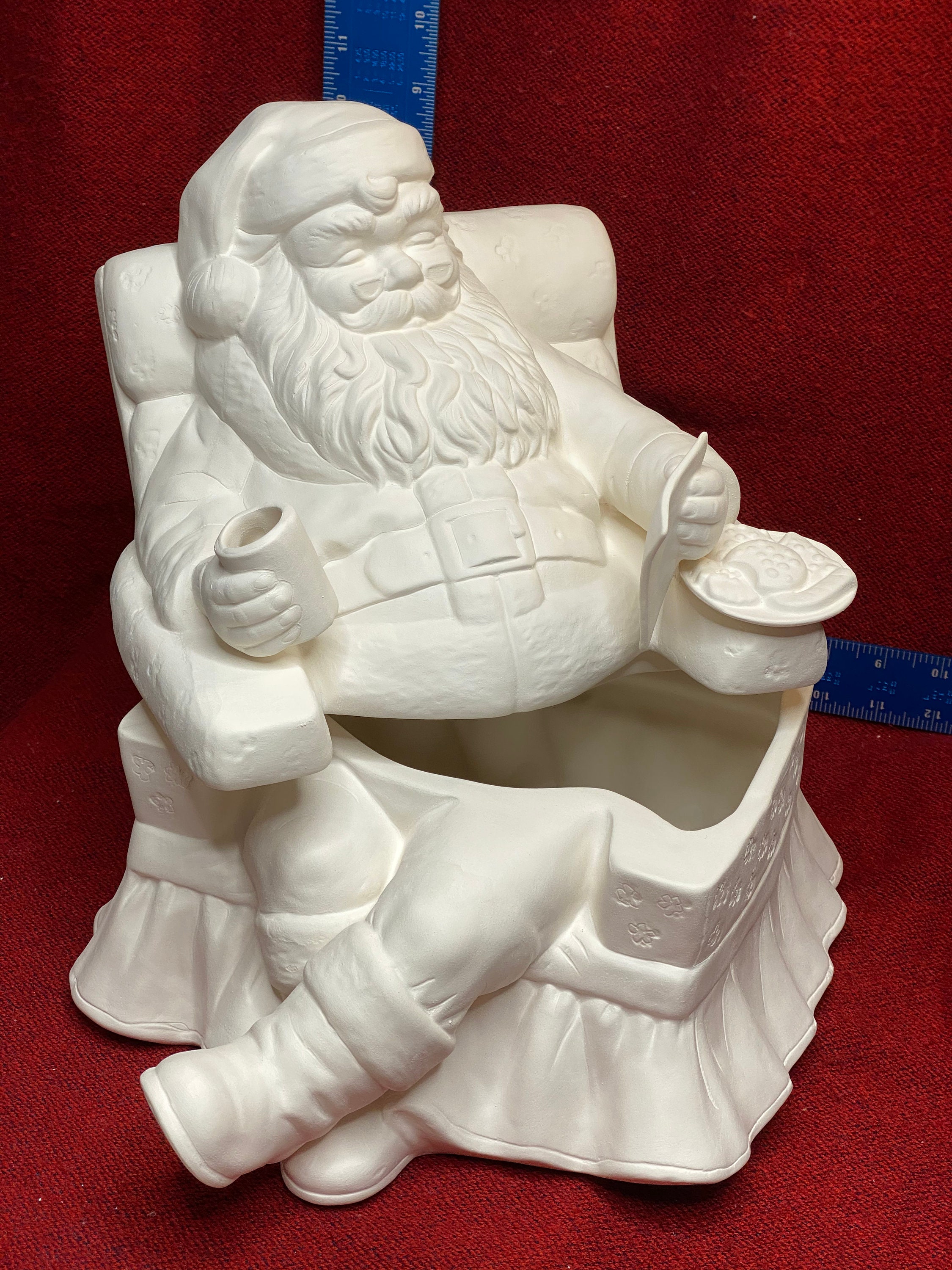 Santa Cookie Jar Ceramic Bisque Ready to Paint Etsy