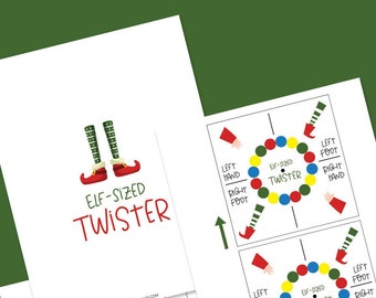 Elf-Sized Twister Game, Twister Game, Digital Download, Instant Download, Printable Download, Elf-Sized Games, Christmas Games