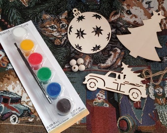 Paint Your Own Ornament Craft Kit, craft kit, ornament kit, christmas ornaments, christmas crafts, crafts for kids,Christmas crafts for kids