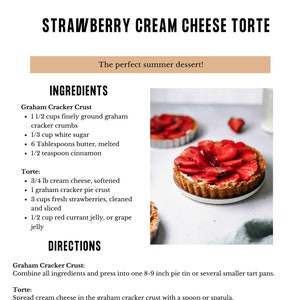 Strawberry Cream Cheese Torte Recipe