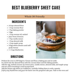 The Best Blueberry Sheet Cake That is Whole30 Friendly