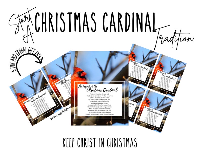 Legend of the Christmas Cardinal, Christmas Printable, Instant Download