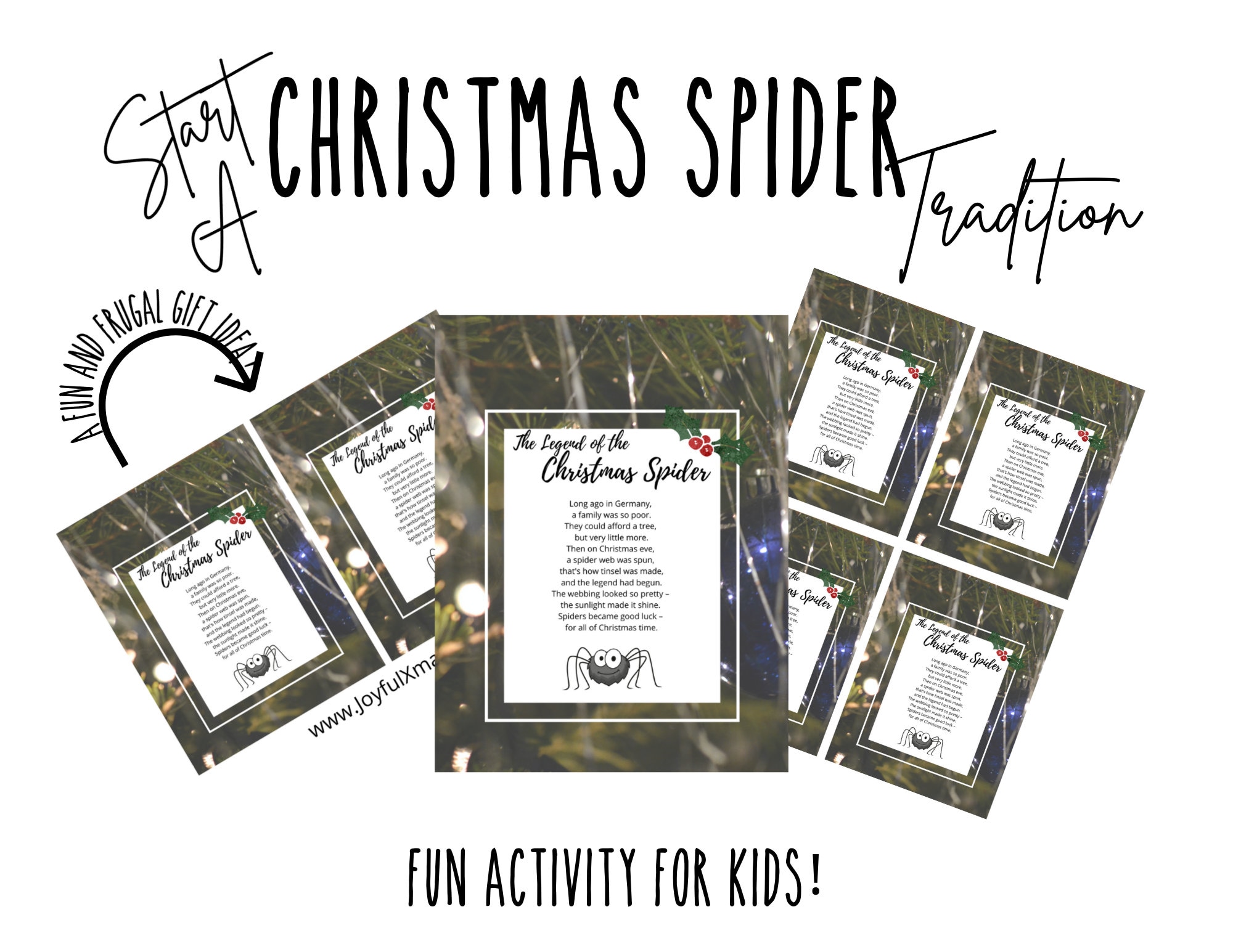 Christmas Spider Story Printable - Etsy christmas-spider-story-printable-etsy
