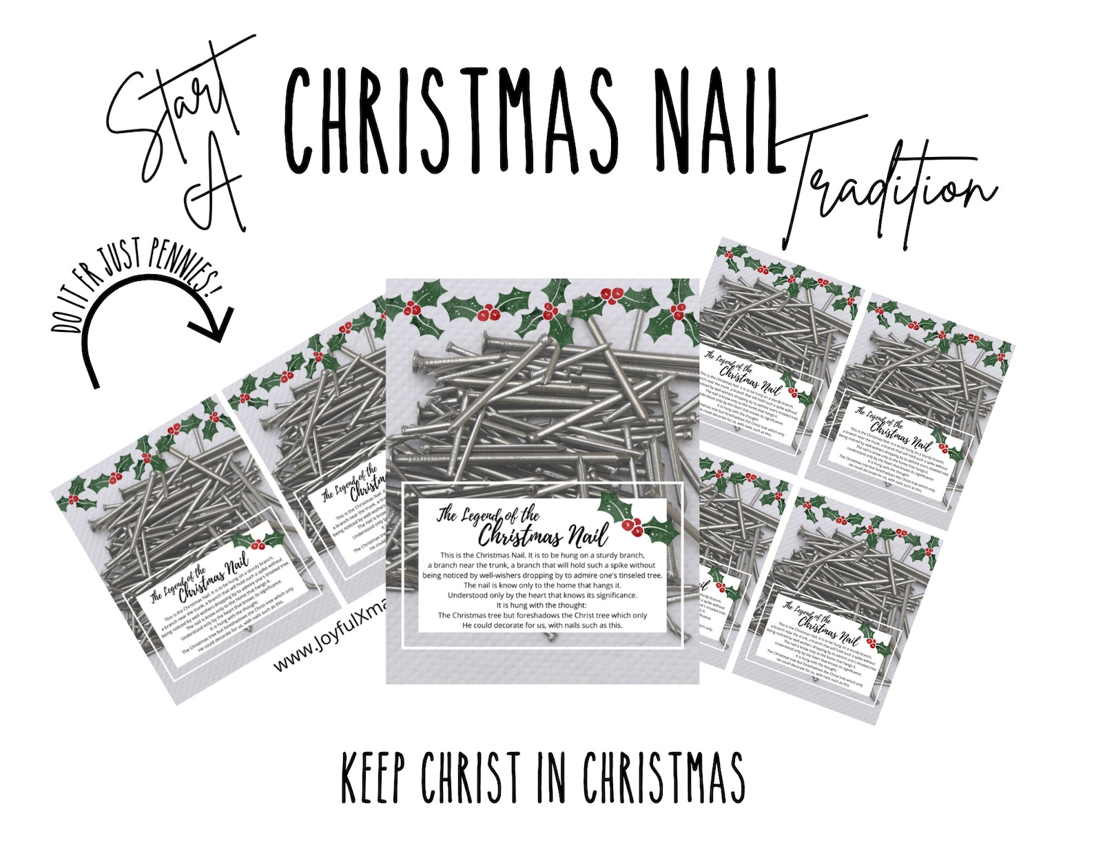 Legend of the Christmas Nail, Christmas Printable, Christmas Printables
