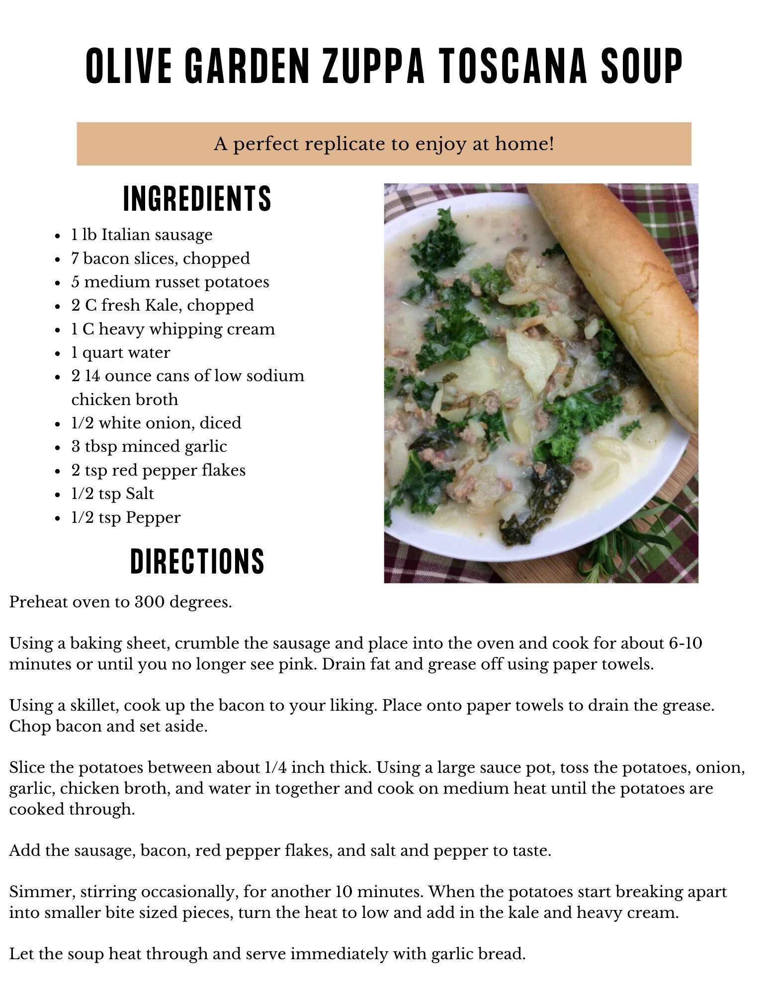 Olive garden zuppa 2024 toscana soup recipe