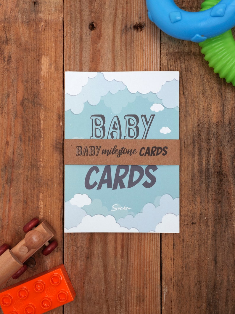 Baby milestone cards Unisex 12 months and funny moments Newborn new baby gift Set of 24 A6 cards baby shower gift