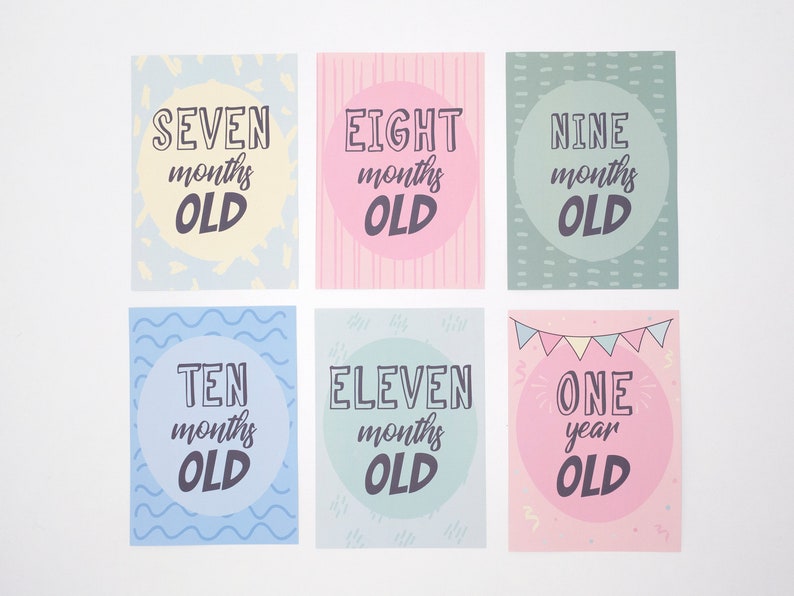 Baby milestone cards Unisex 12 months and funny moments Newborn new baby gift Set of 24 A6 cards baby shower gift