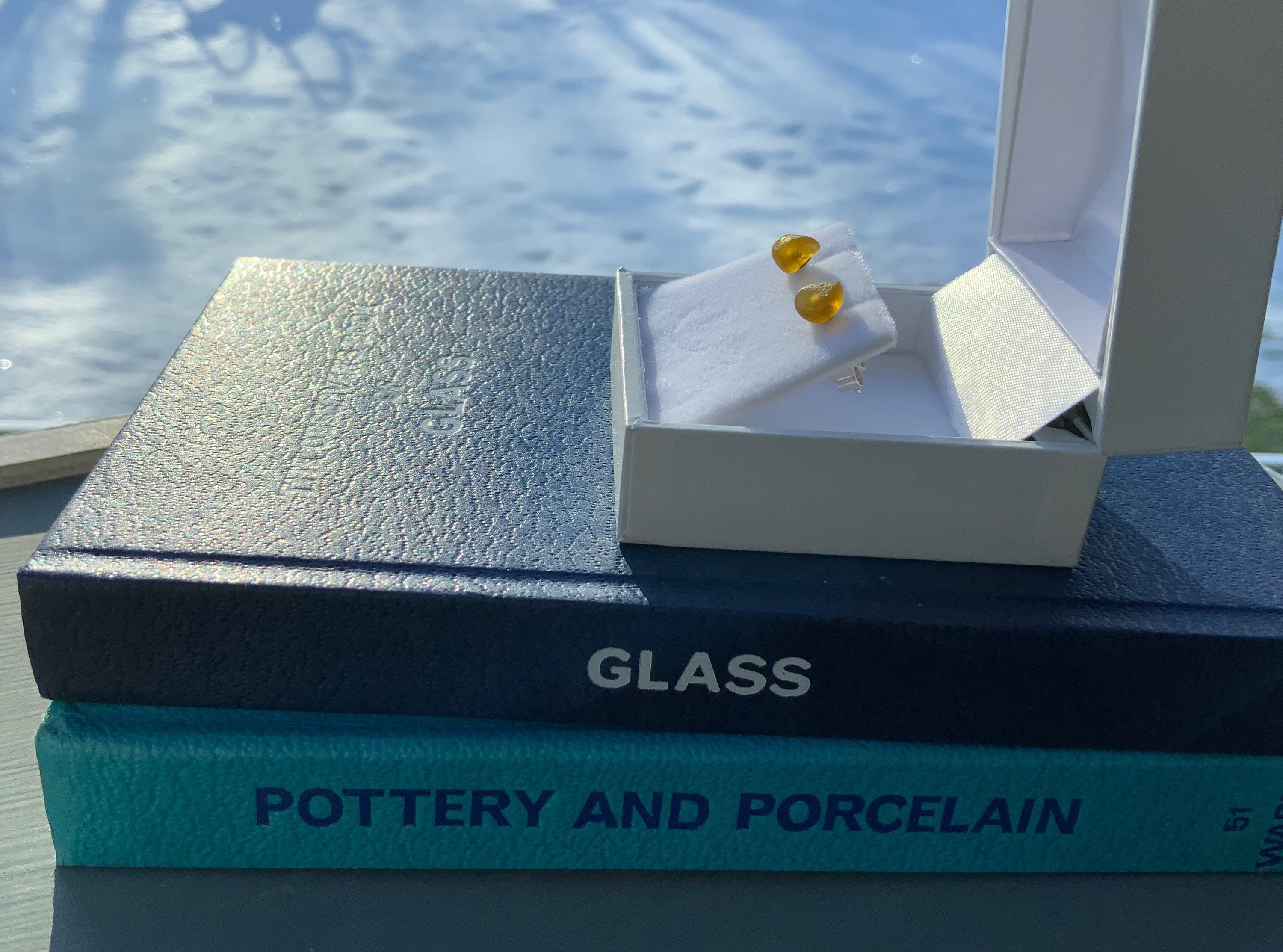 Ernte Gold schottische Seeglas Ohrstecker | Etsy