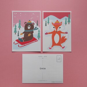 Lot de 4 Cartes Postales pour Enfants Thème La Montagne image 3