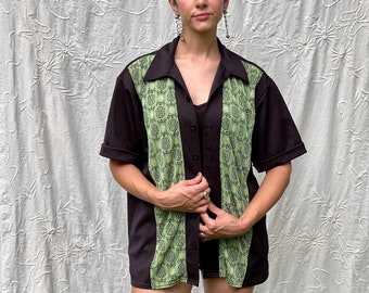 Vintage 90s Paneled Shirt - Size Large