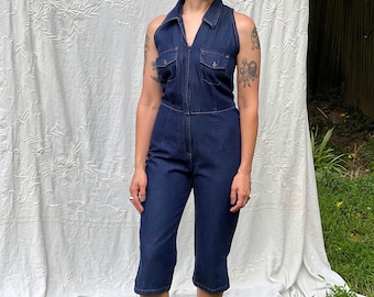 Vintage Y2K Denim Jumpsuit - Size Small