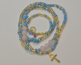 Custom Crystal Gemstone Waist Beads – Handmade with Charms & Love