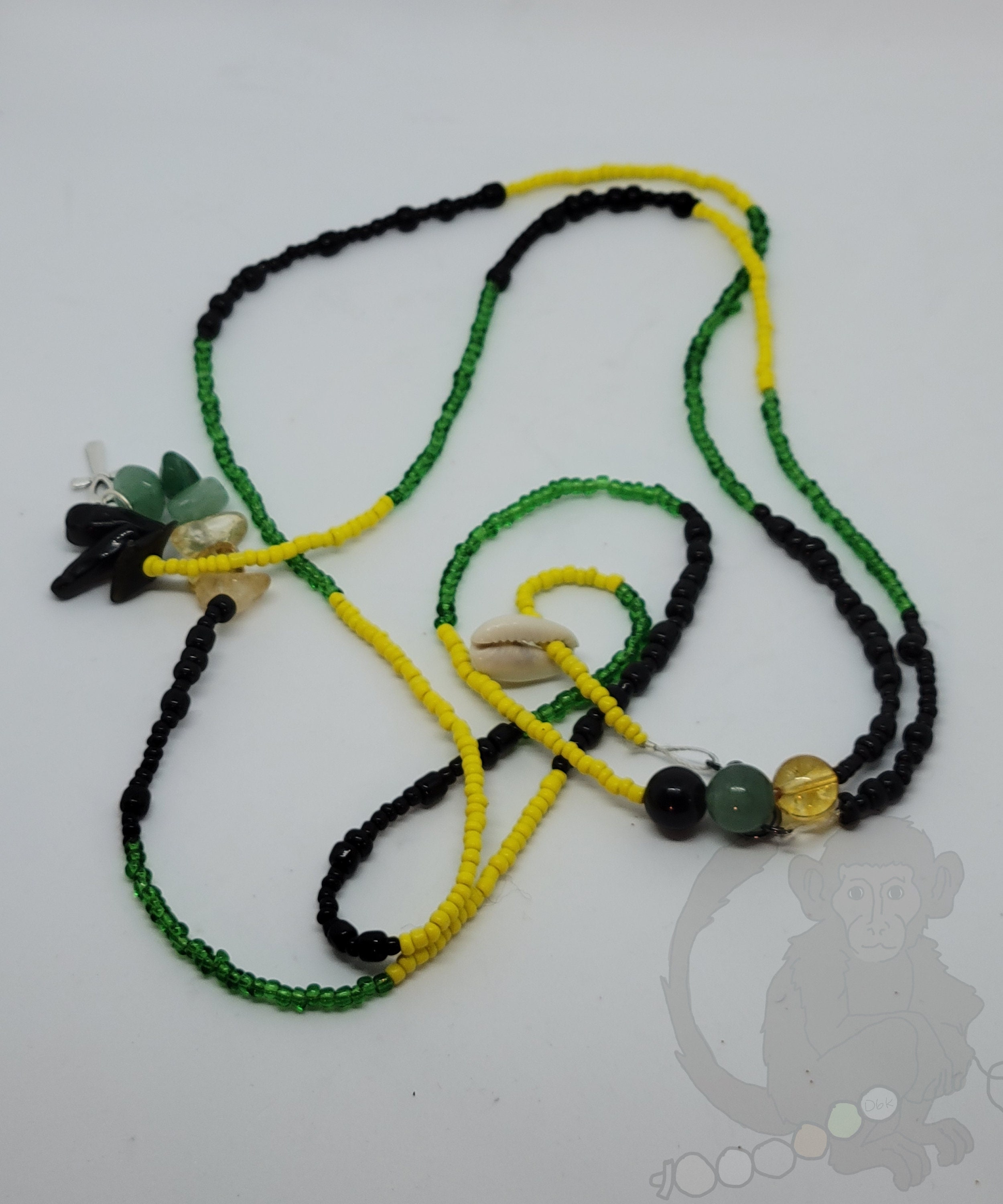 Jamaican inspired Waist beads with Black Onyx Green Etsy