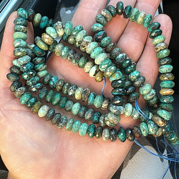 Chrysocolla 16” brass one of a kind hand knotted everyday fashion necklace