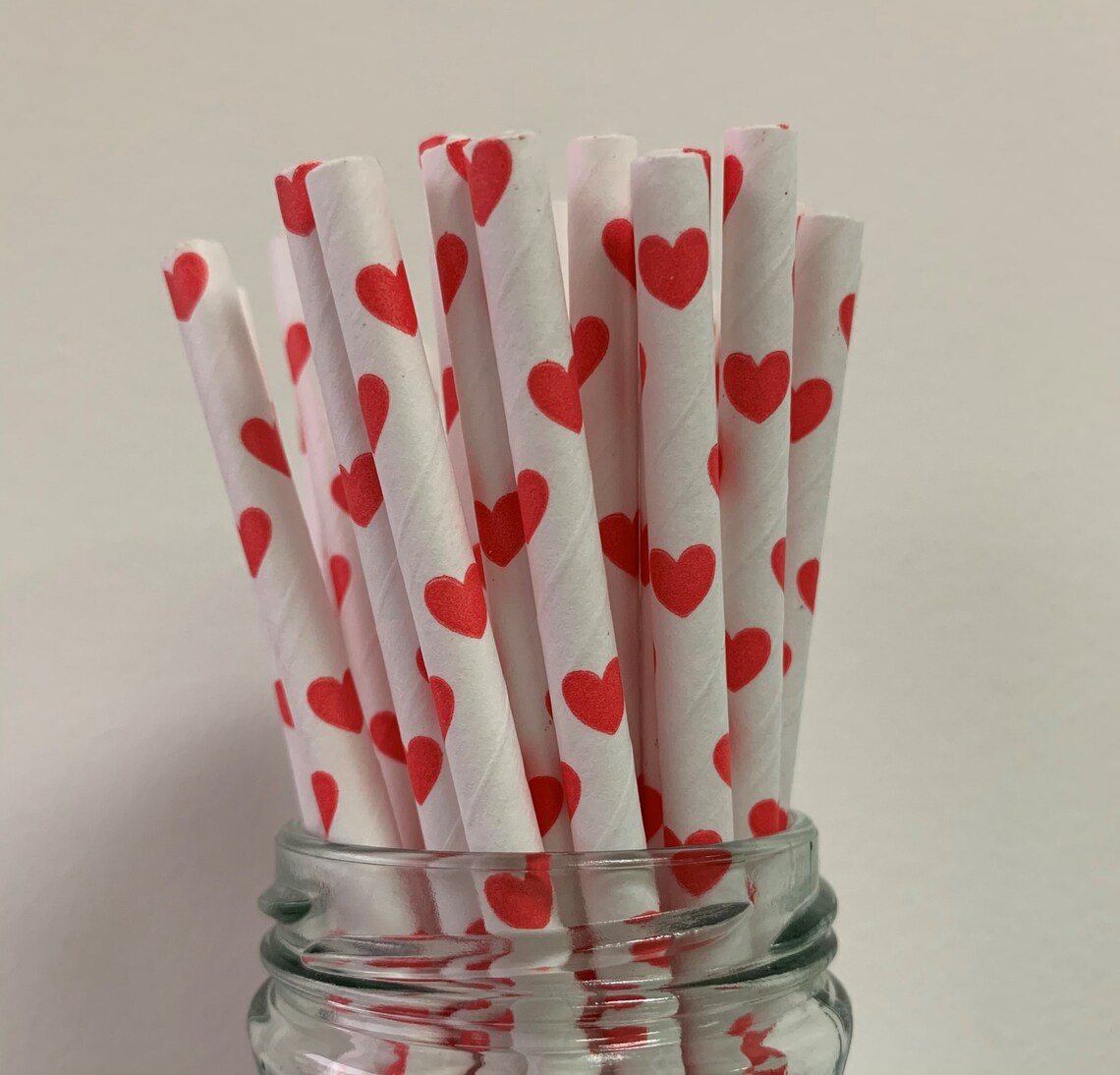 Red Heart Paper Straws Valentines Day Heart UK Made 100 Etsy