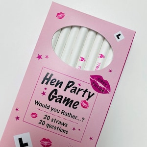Hen Do 'Would You Rather' Game Straws - Box of 20 Eco Friendly Straws